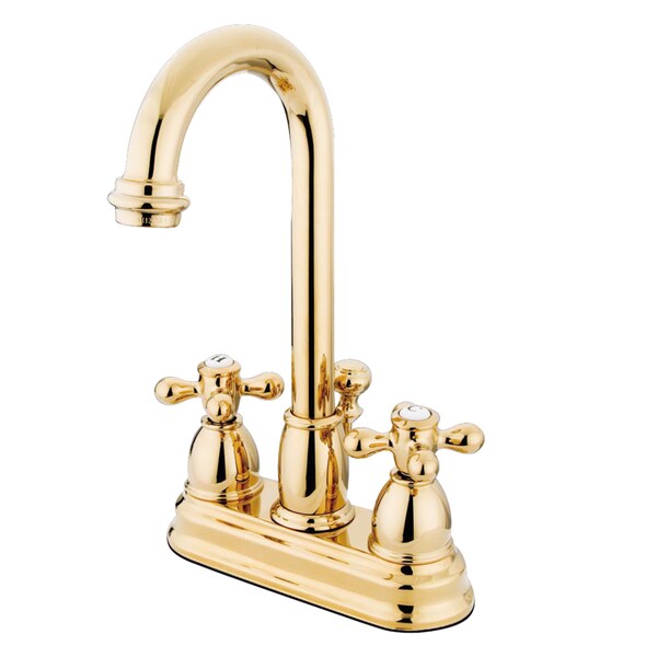 4" Centerset Bathroom Faucet, Polished Brass